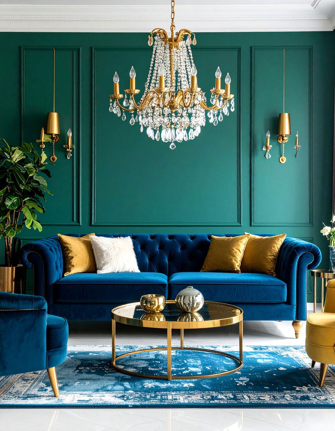 Jewel Tone Color Scheme Richness - 24 Glam Living Room Ideas