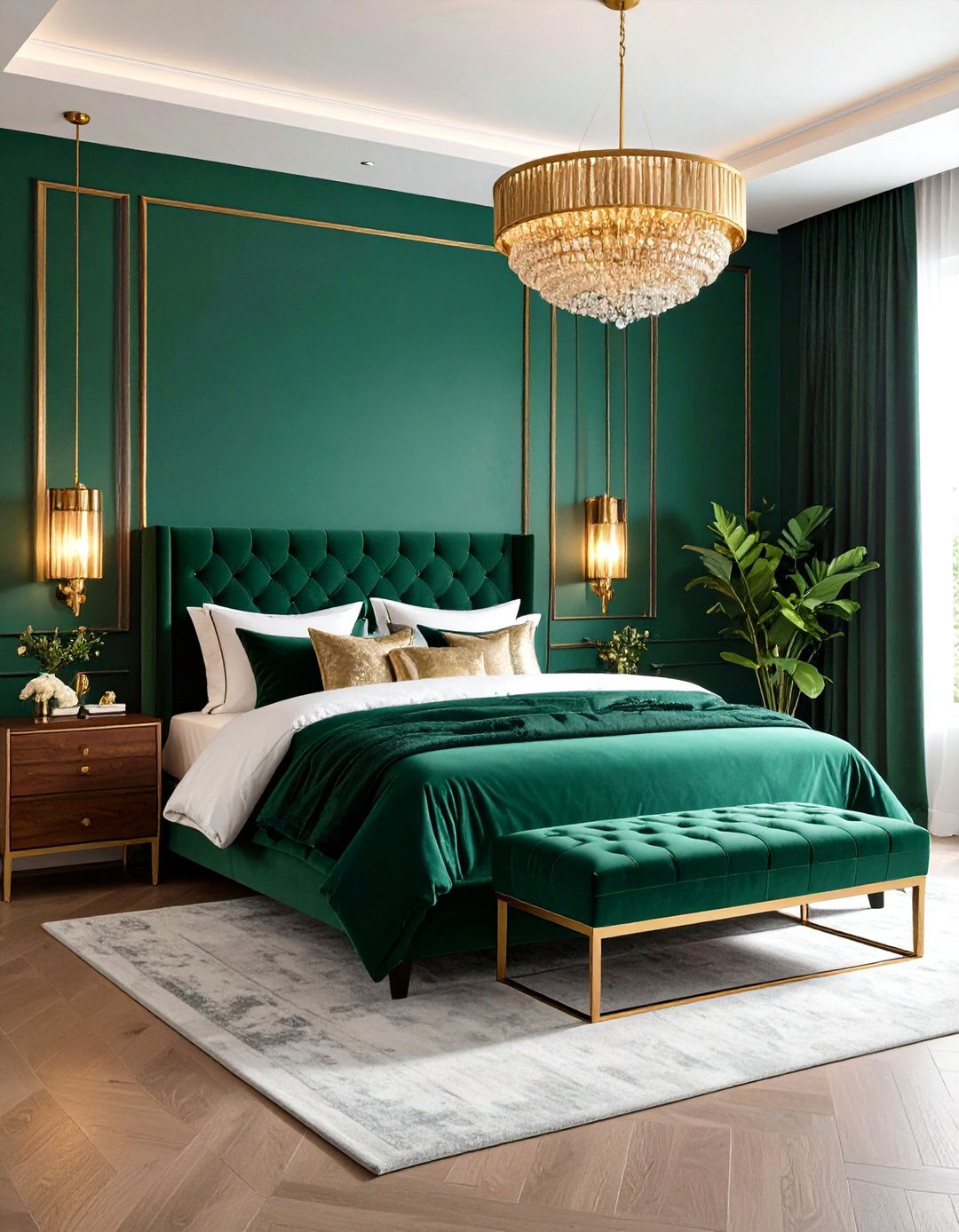 Jewel Tone Emerald Sanctuary - 24 Colorful Bedroom Ideas