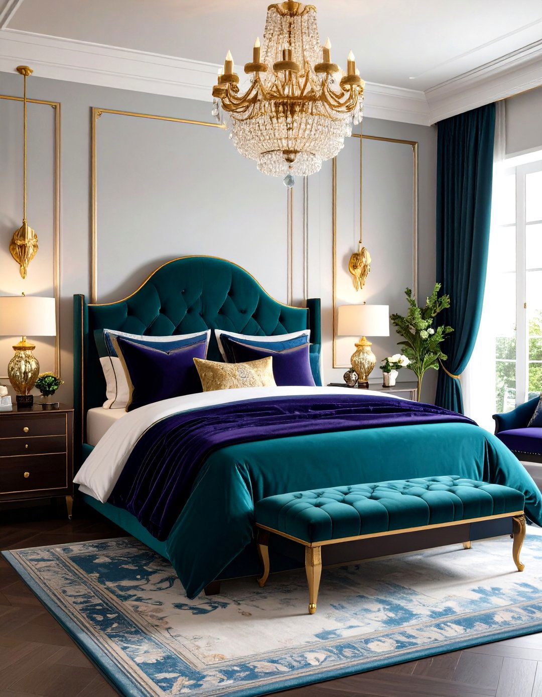 Jewel Tone Luxe Bedroom - 24 Fall Bedroom Decor Ideas