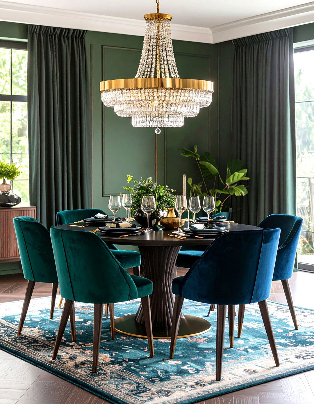Jewel Tone Maximalist Dining Room - 24 Colorful Dining Room Ideas