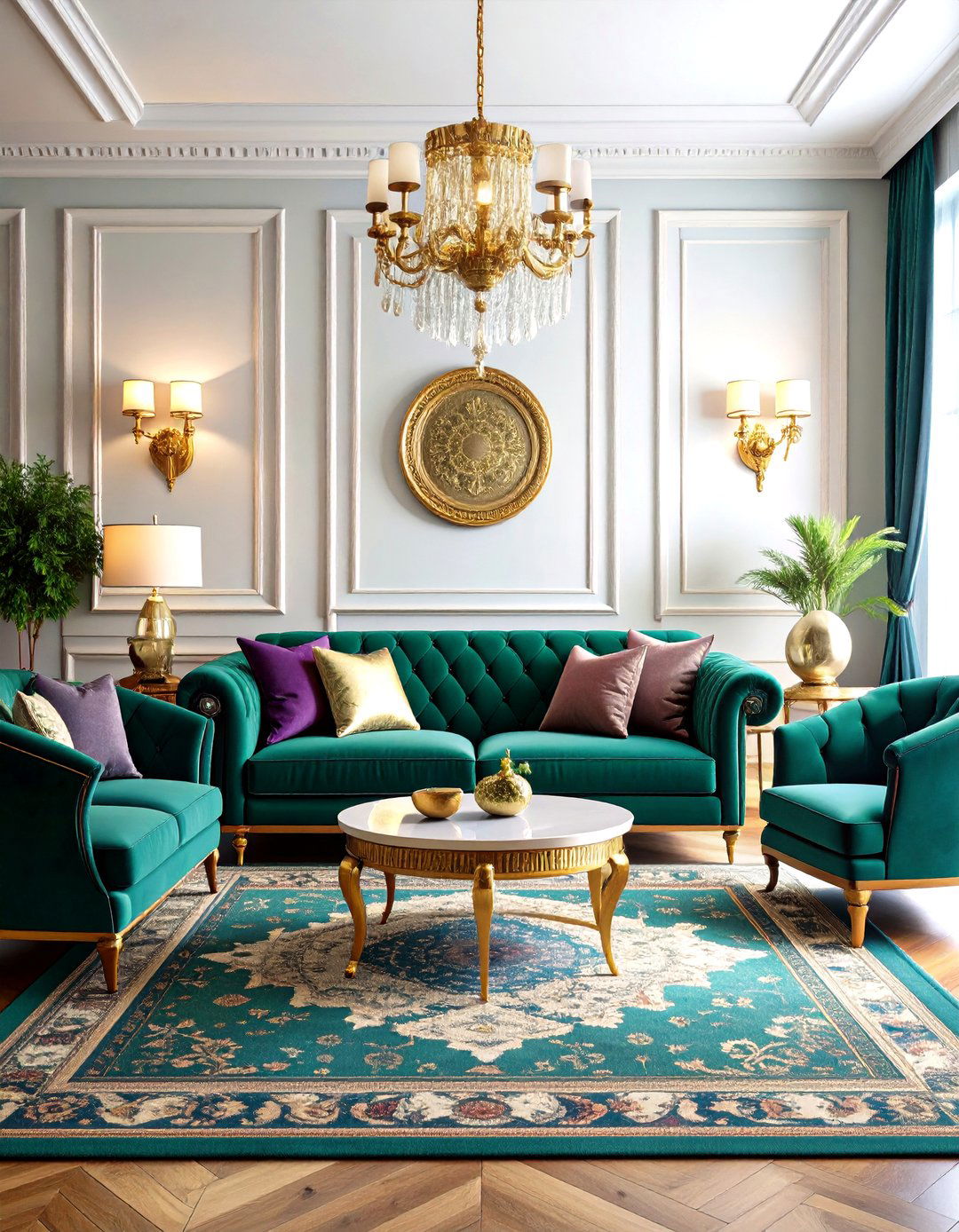Jewel Tone Maximalist Living Room - 24 Colorful Living Room Ideas
