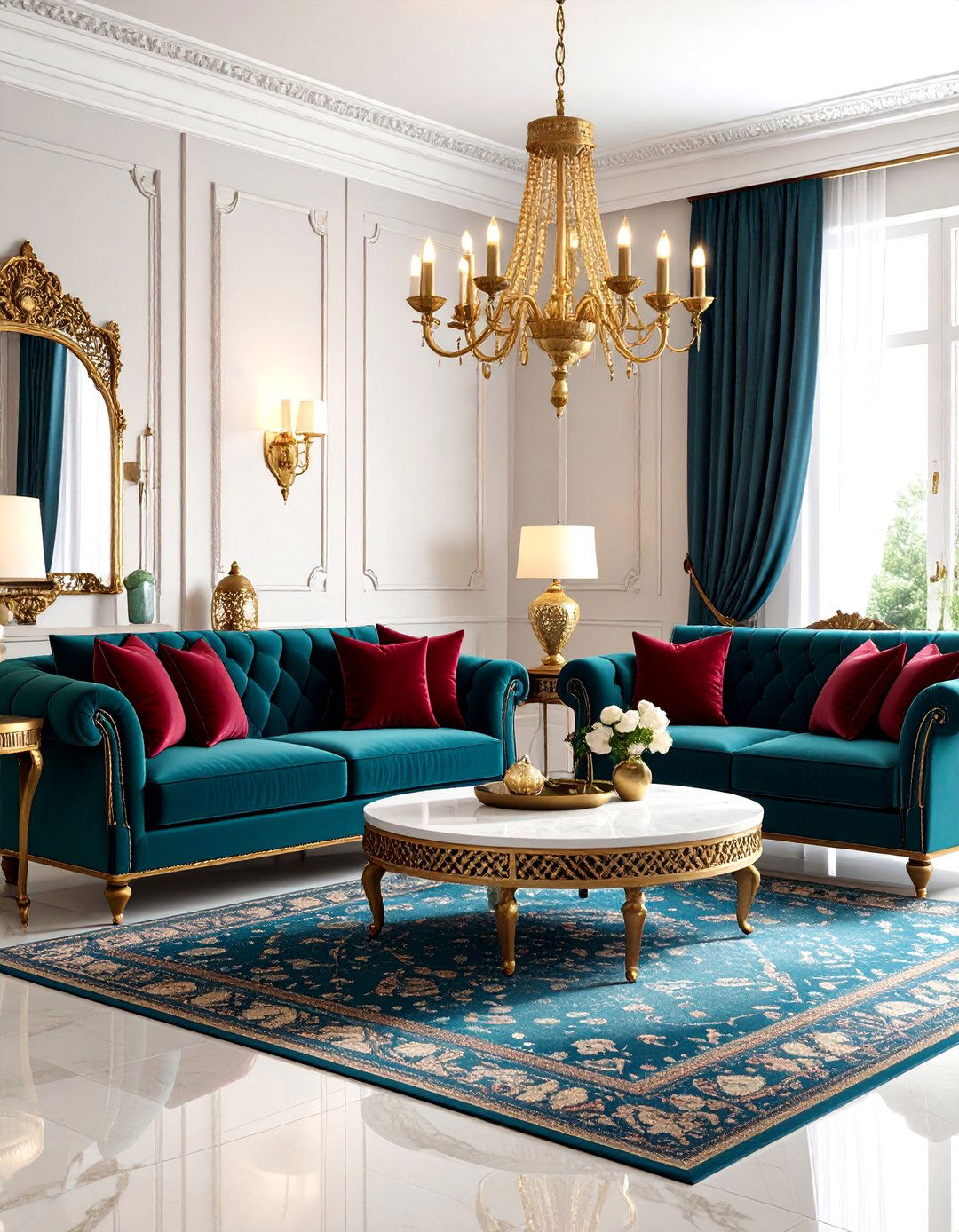 Jewel Tone Moroccan Living Room Sanctuary - 24 Bohemian Moroccan Living Room Ideas