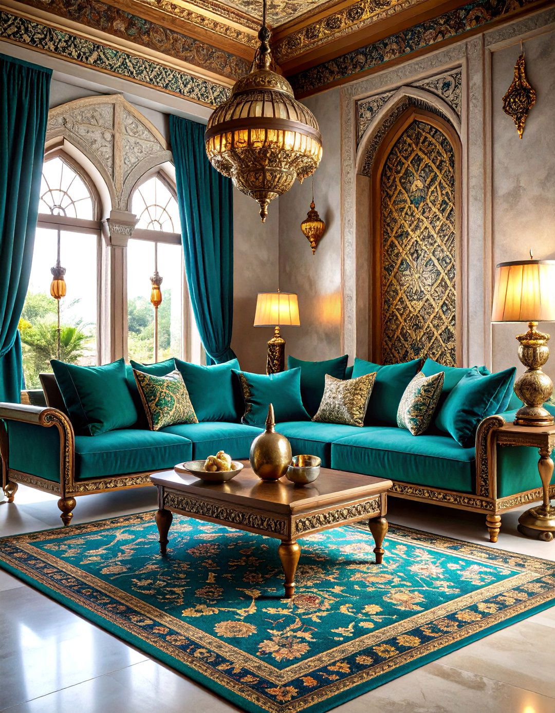 Jewel Tone Moroccan Oasis - 24 Colorful Boho Living Room Ideas