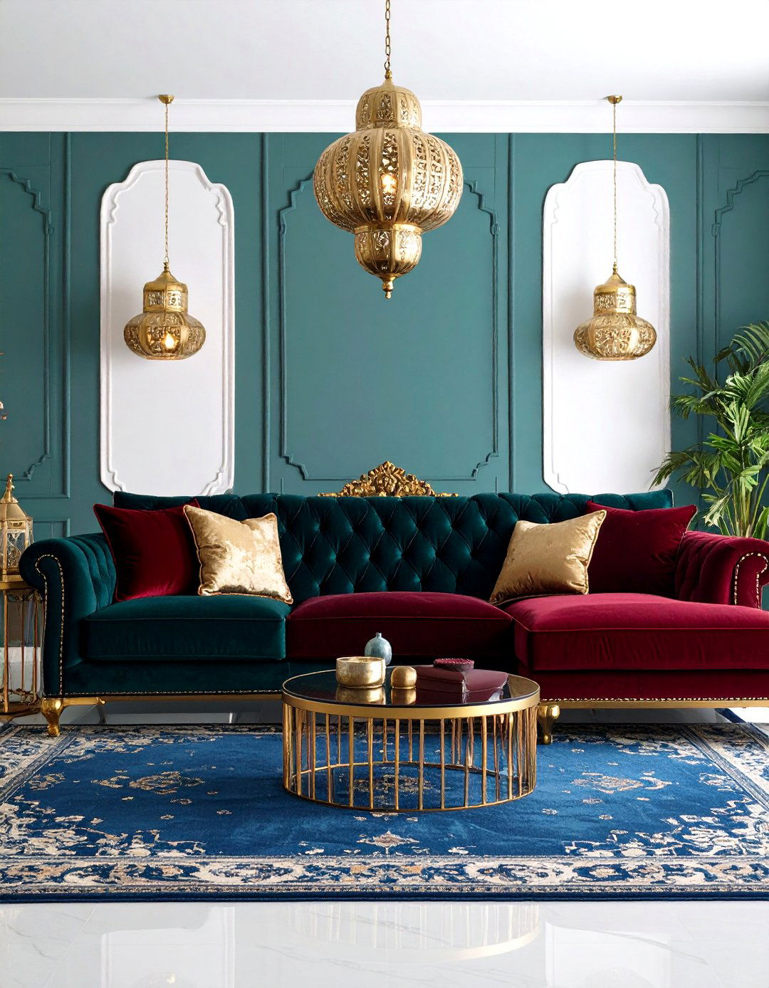 Jewel Toned Moroccan Sanctuary - 24 Gypsy Bohemian Living Room Ideas