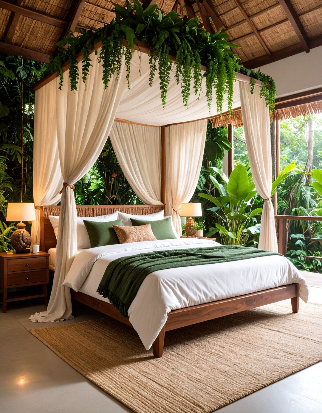 Jungle Canopy Sanctuary Bedroom - 24 Tropical Bedroom Ideas