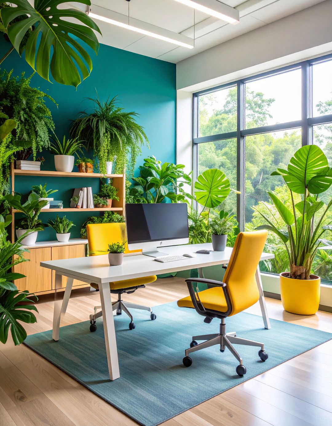 Jungle Workspace Environments - 24 Plant Room Ideas