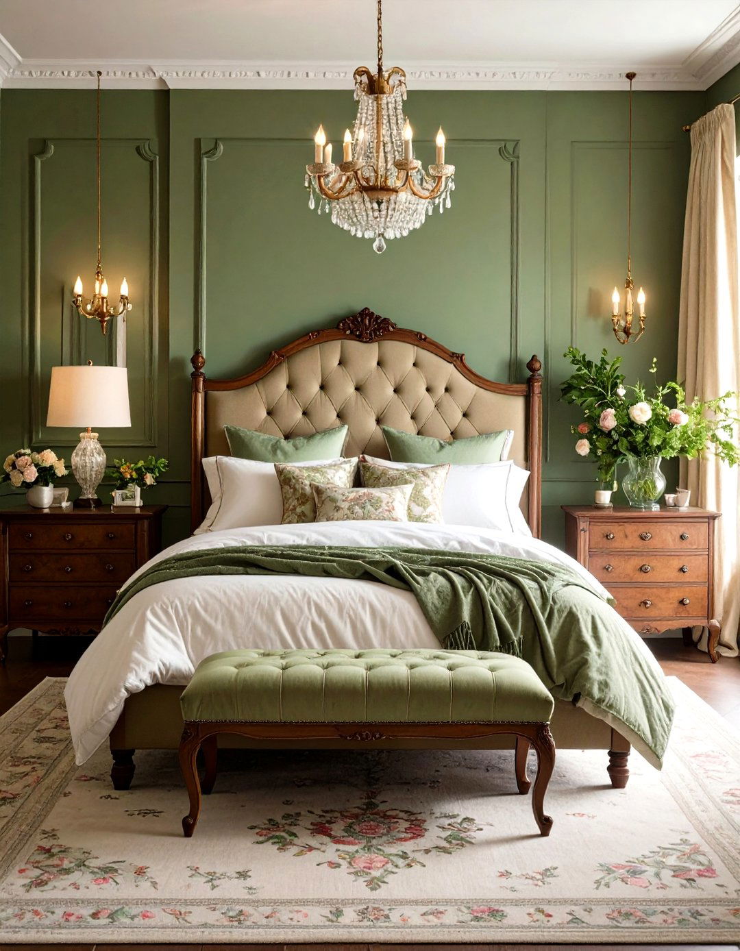 Khaki Vintage Chic Bedroom - 24 Khaki Bedroom Ideas