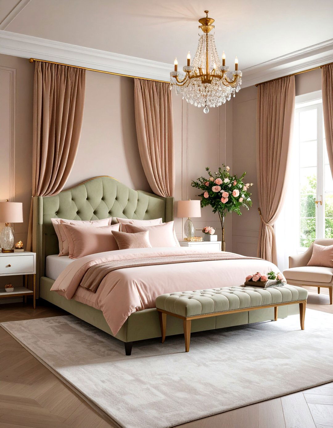 Khaki and Blush Pink Soft Bedroom - 24 Khaki Bedroom Ideas