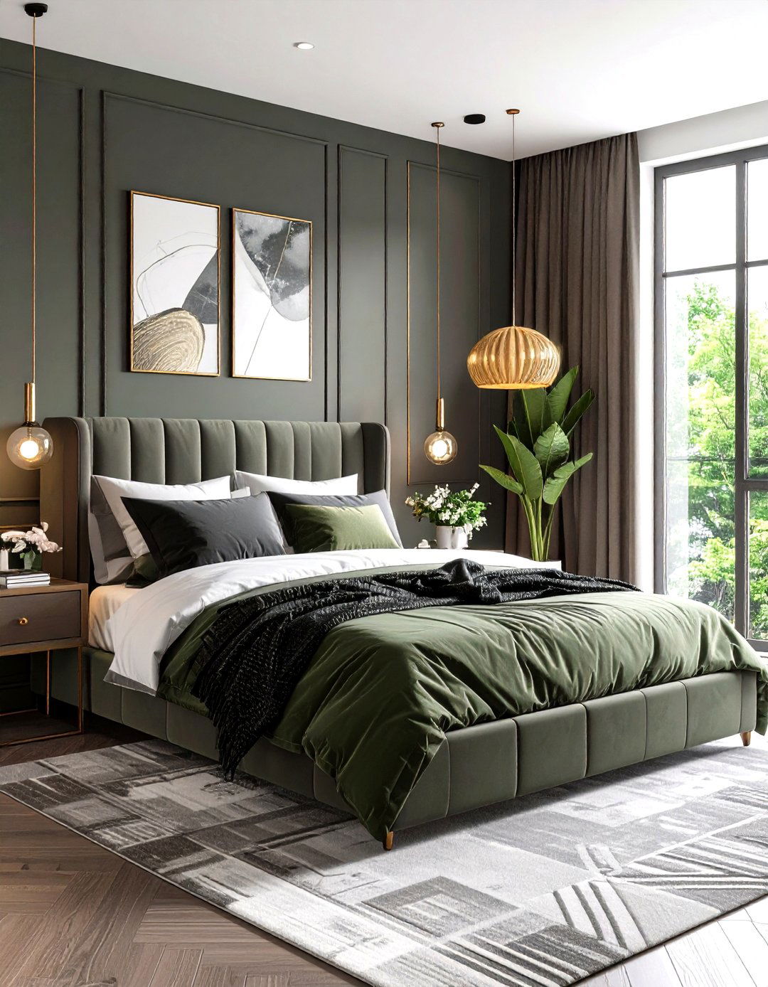 Khaki and Charcoal Contemporary Bedroom - 24 Khaki Bedroom Ideas