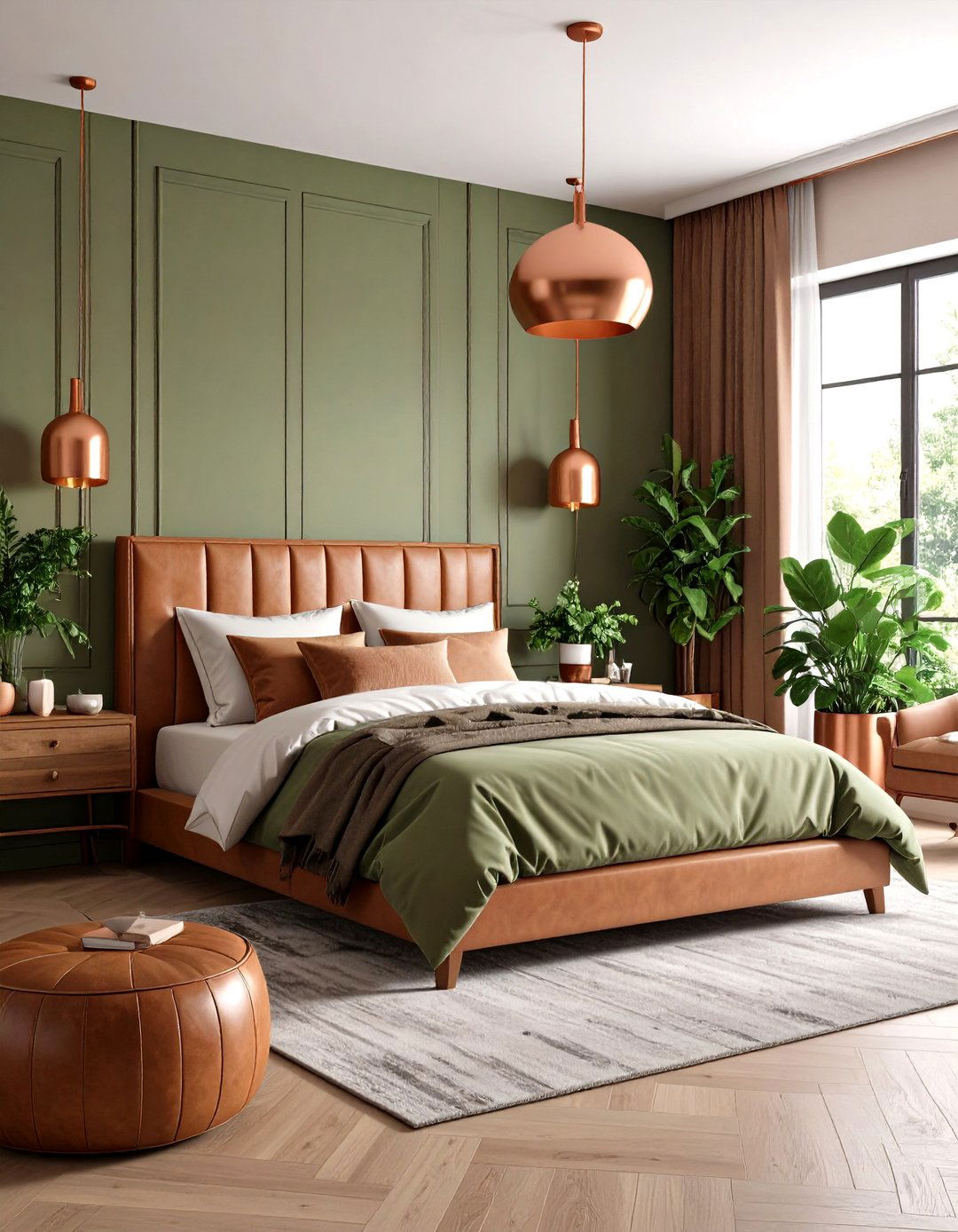 Khaki and Copper Accent Bedroom - 24 Khaki Bedroom Ideas