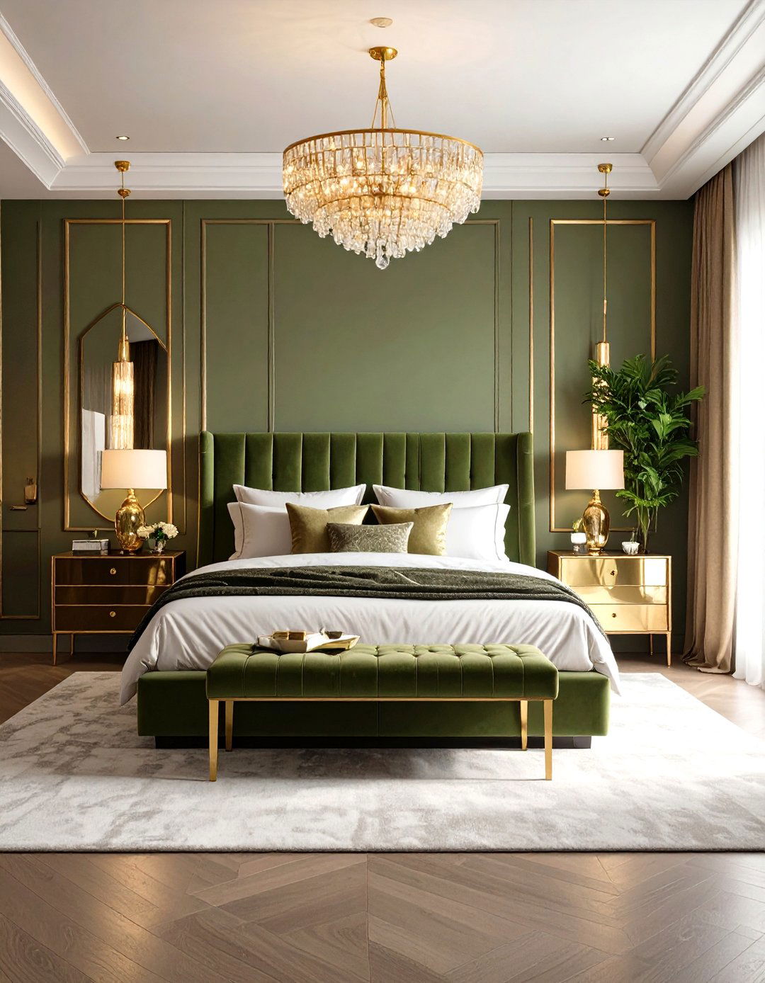 Khaki and Gold Glam Bedroom - 24 Khaki Bedroom Ideas