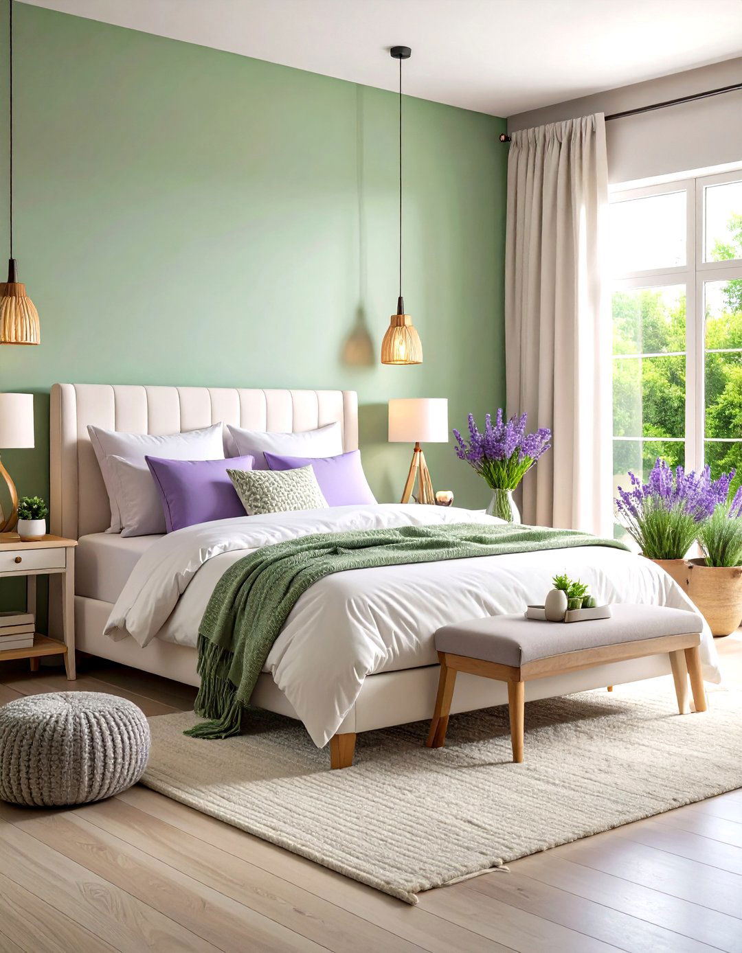 Khaki and Lavender Calming Bedroom - 24 Khaki Bedroom Ideas