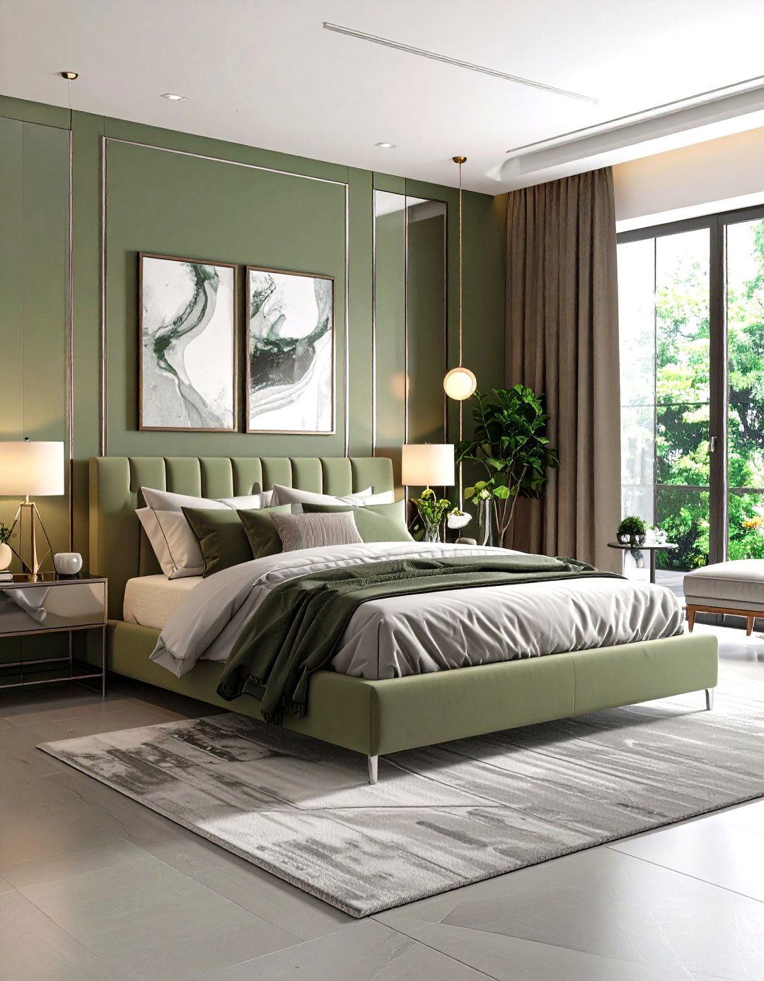 Khaki and Silver Modern Bedroom - 24 Khaki Bedroom Ideas