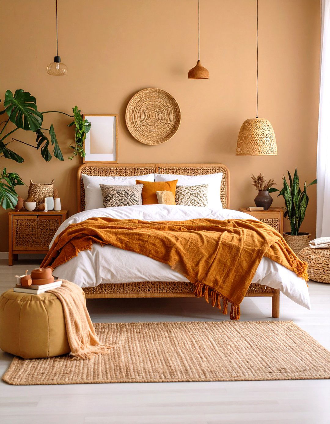 Khaki and Terracotta Warm Bedroom - 24 Khaki Bedroom Ideas