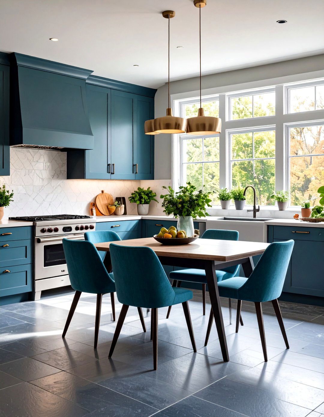 Kitchen Breakfast Nook Slate Flooring - 24 Kitchens With Slate Floors
