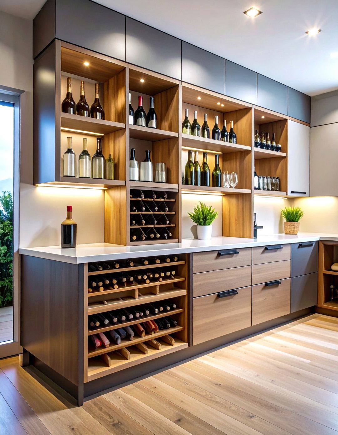 Kitchen Cabinet Wine and Beverage Storage System - 24 Kitchen Cabinet Organization Ideas