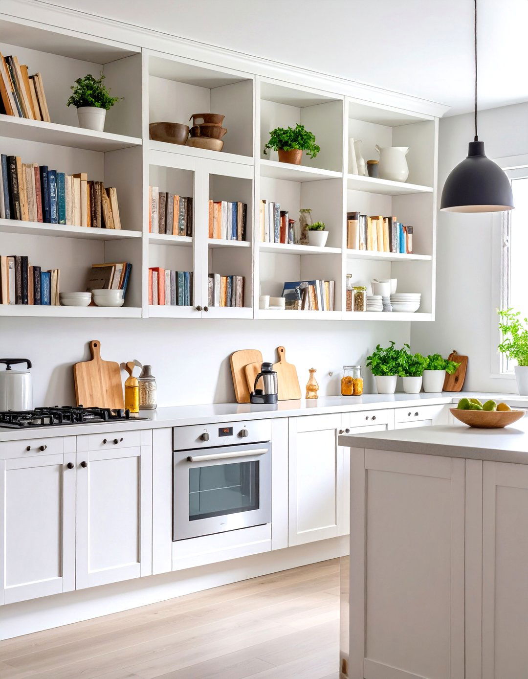 Kitchen Cookbook Display Shelves - 24 Built-in Bookshelf Ideas