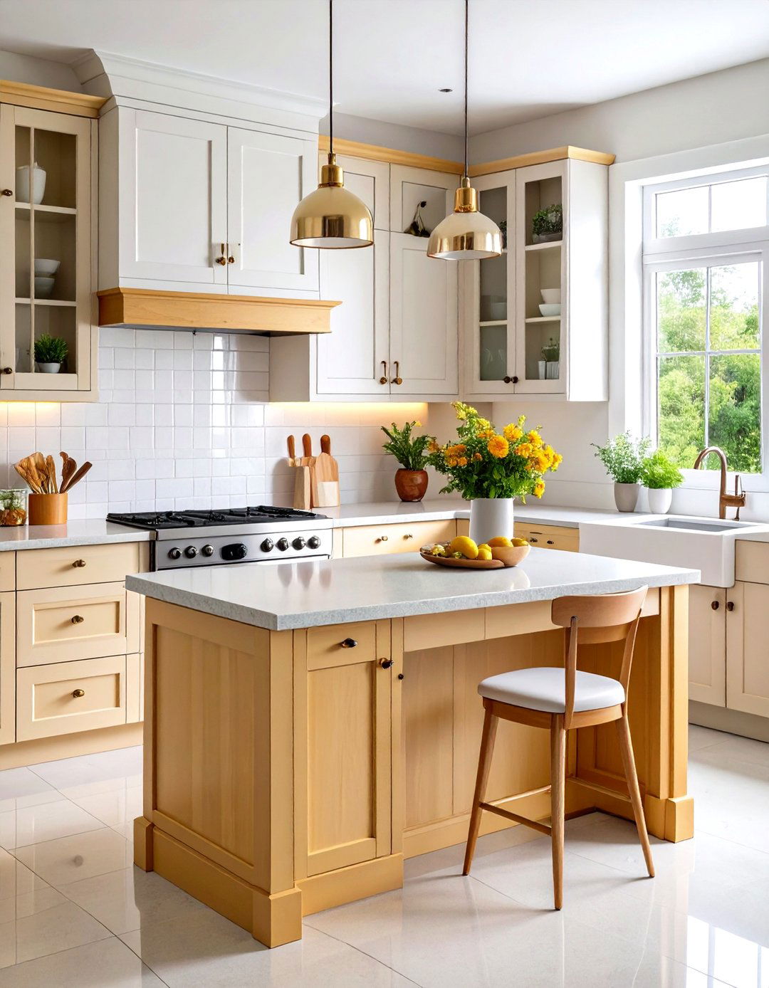 Kitchen Desk Nook with Matching Cabinetry - 24 Built-in Desk Ideas