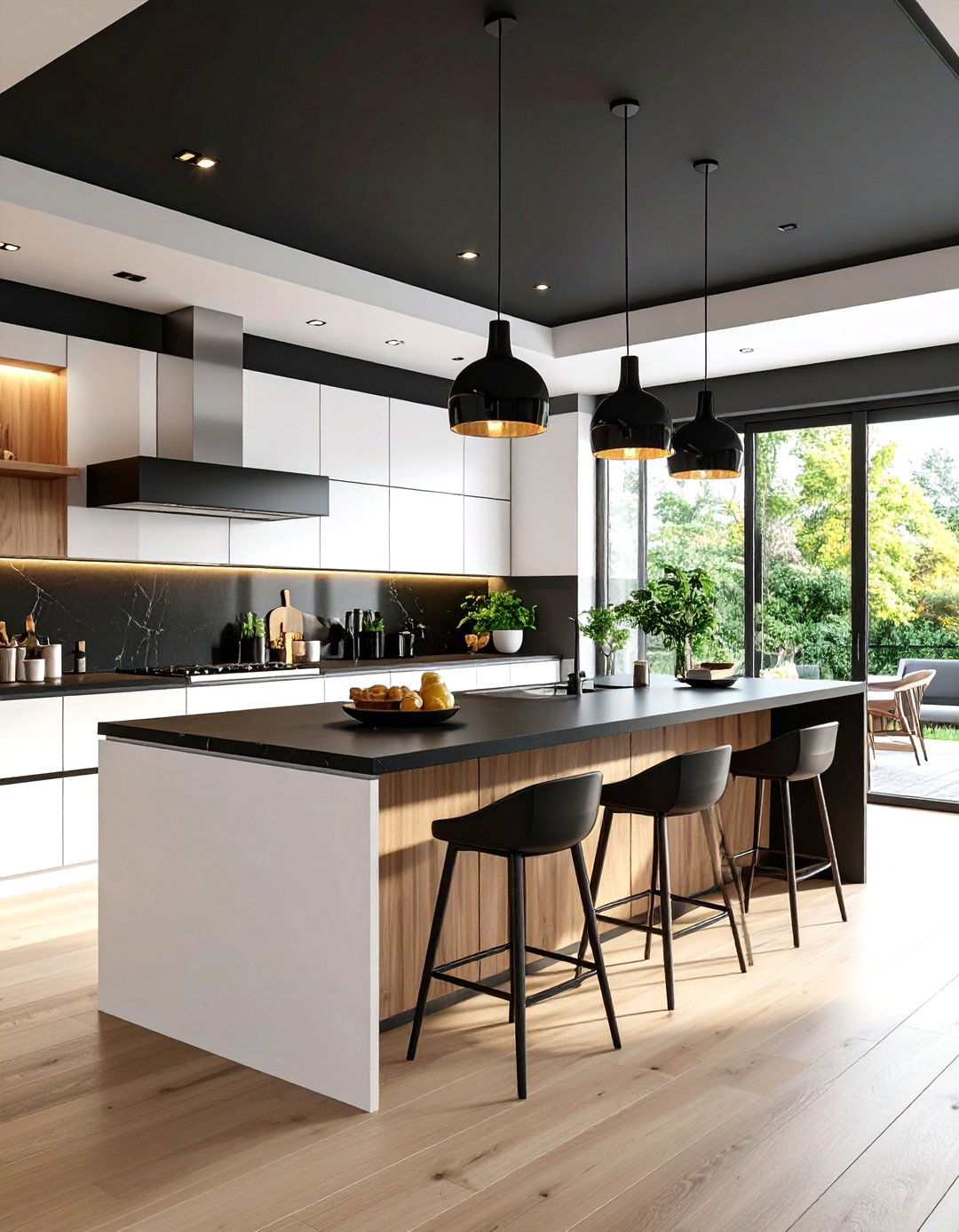 Kitchen Island Black Ceiling Zone - 24 black ceiling ideas