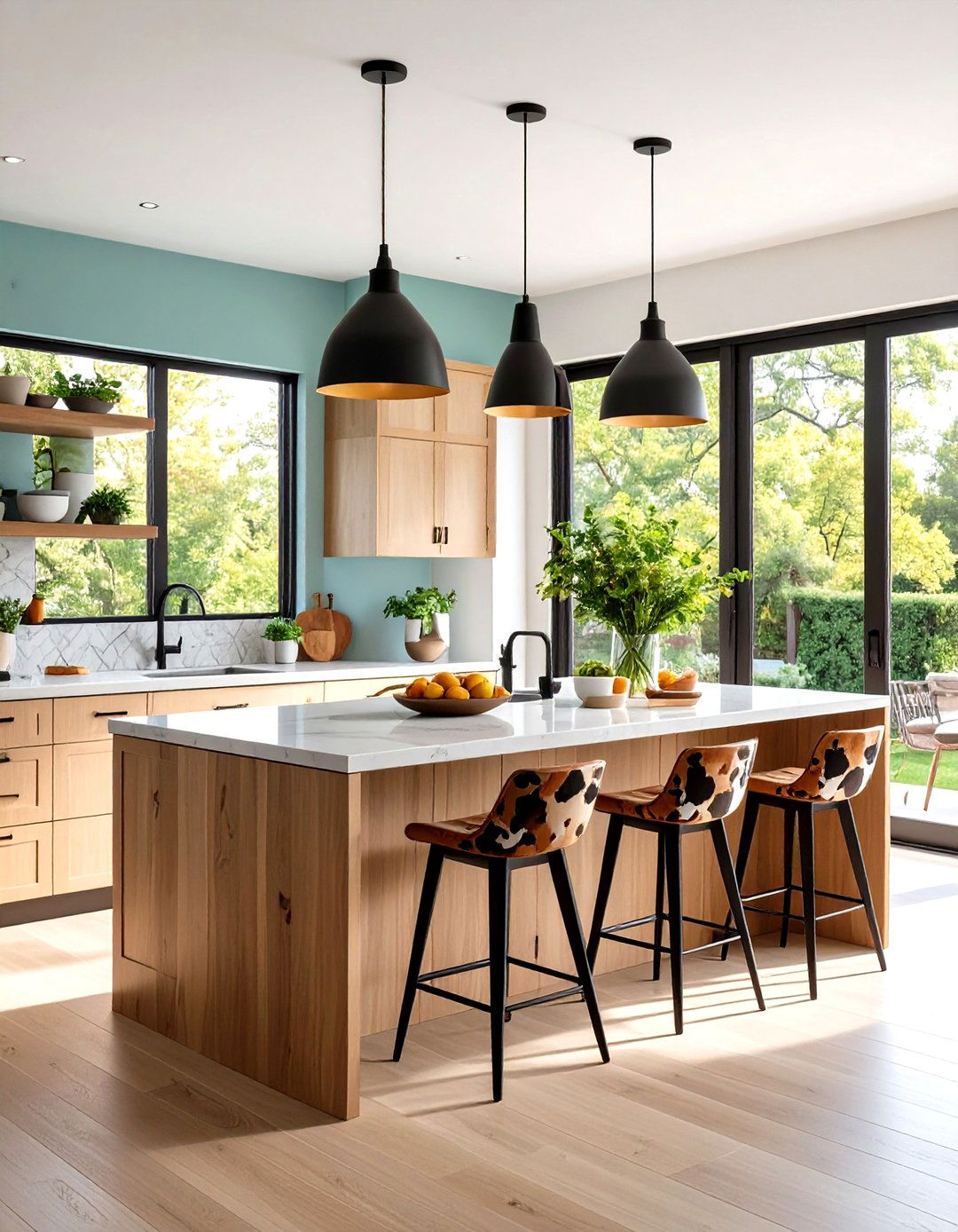 Kitchen Island Cow Print Breakfast Bar - 24 Cow Print Room Decor Ideas