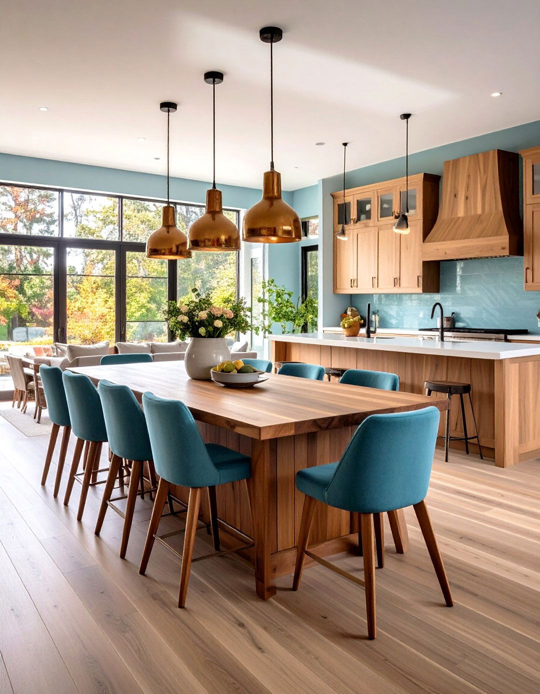 Kitchen Island Extension with Bar Seating - 24 Modern Farmhouse Dining Room Ideas