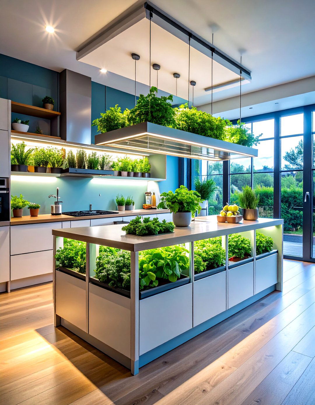Kitchen Island Herb Station - 24 Indoor Greenhouse Ideas
