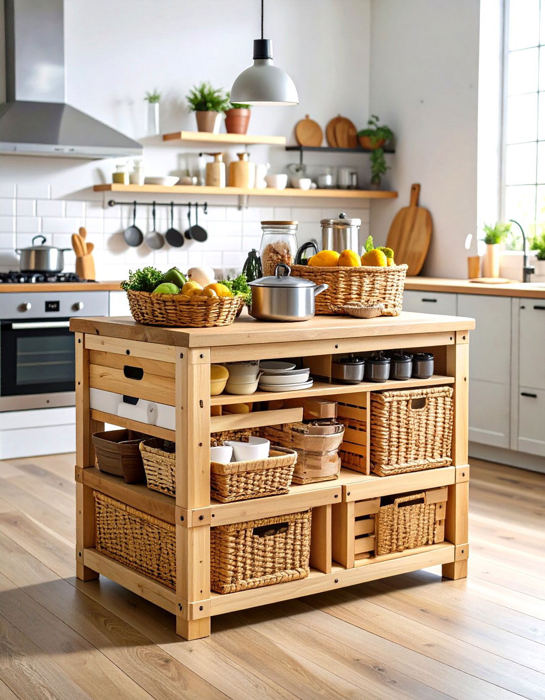 Kitchen Mobile Island Alternative - 24 Milk Crate Storage Ideas