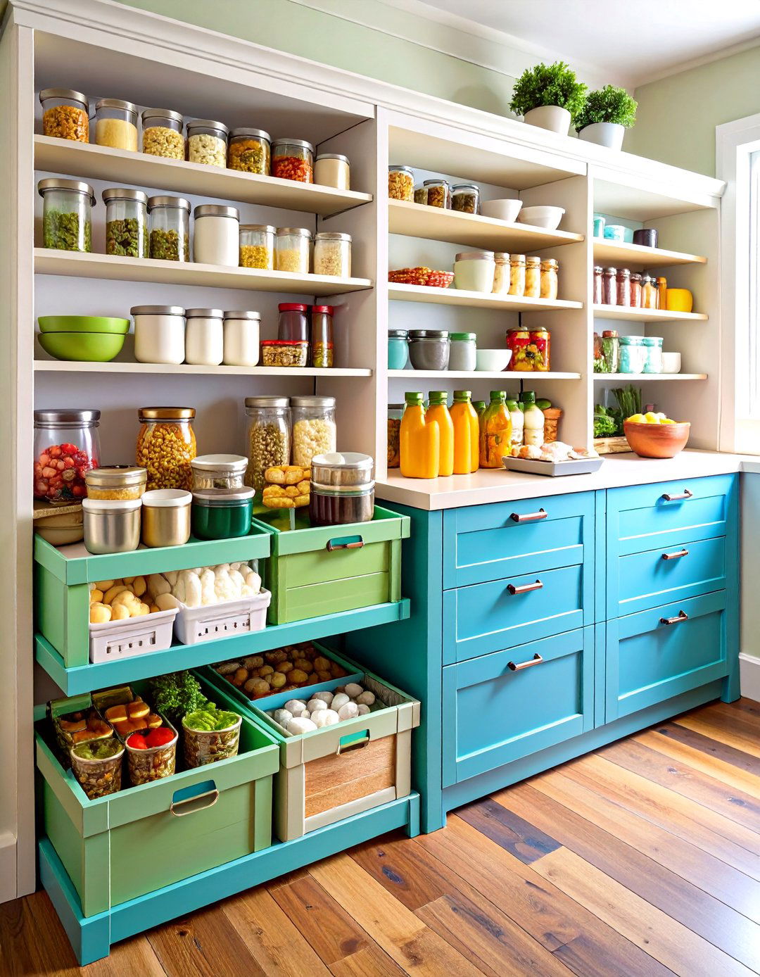 Kitchen Pantry Modular Organization - 24 Milk Crate Storage Ideas
