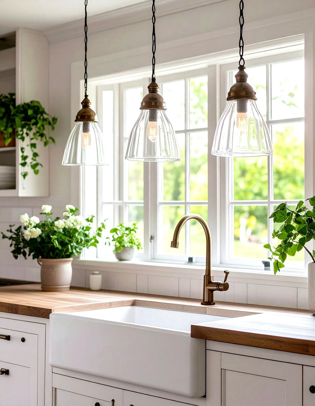 Kitchen Sink Vintage Milk Glass Pendant Lighting - 24 Kitchen Sink Lighting Ideas