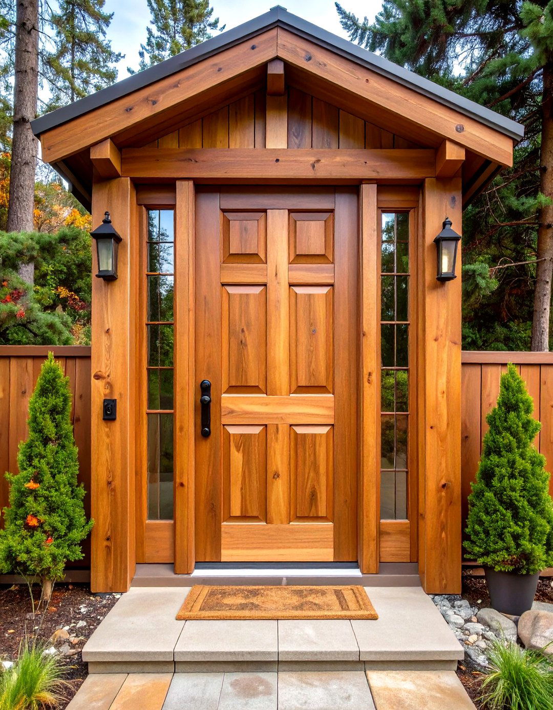 Knotty Alder Rustic Stained Front Door - 24 Stained Front Door Ideas