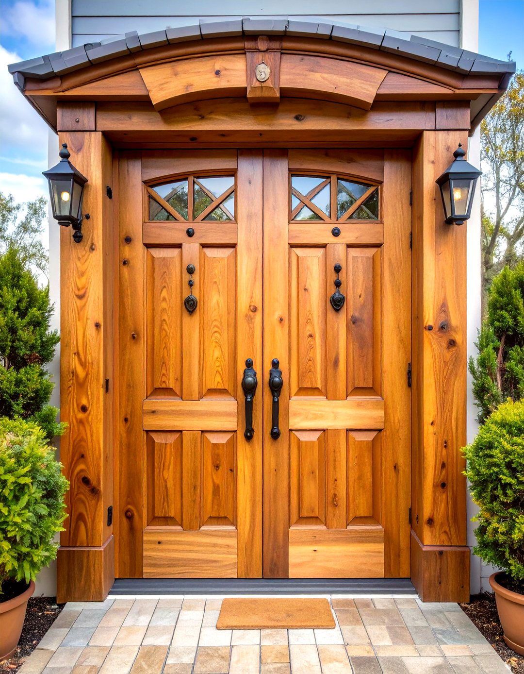 Knotty Alder Slab Front Door - 24 Rustic Front Door Ideas
