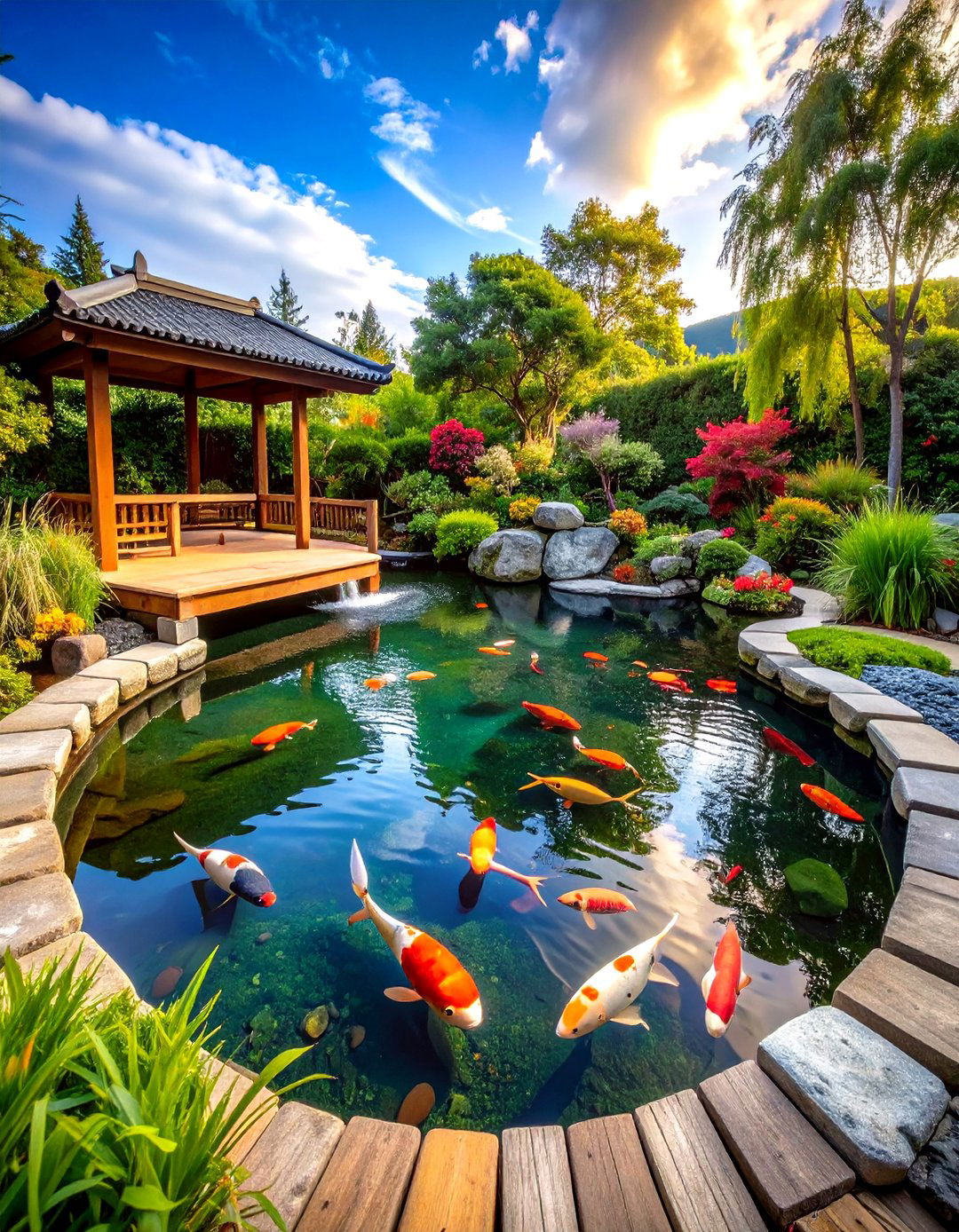 Koi Fish Paradise Pond - 24 Pond Landscaping Ideas