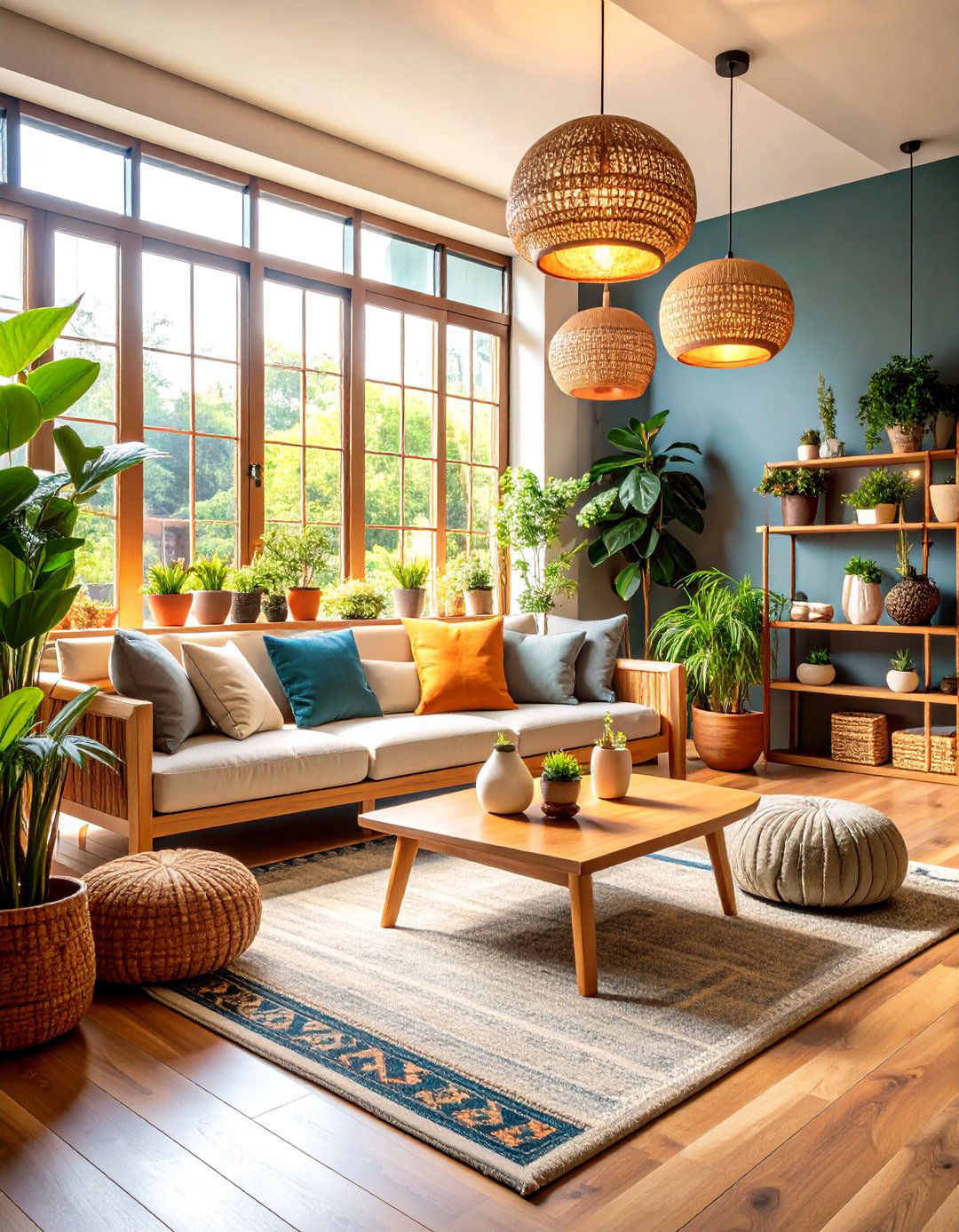 Korean Living Room with Indoor Garden Elements - 24 Korean Living Room Ideas