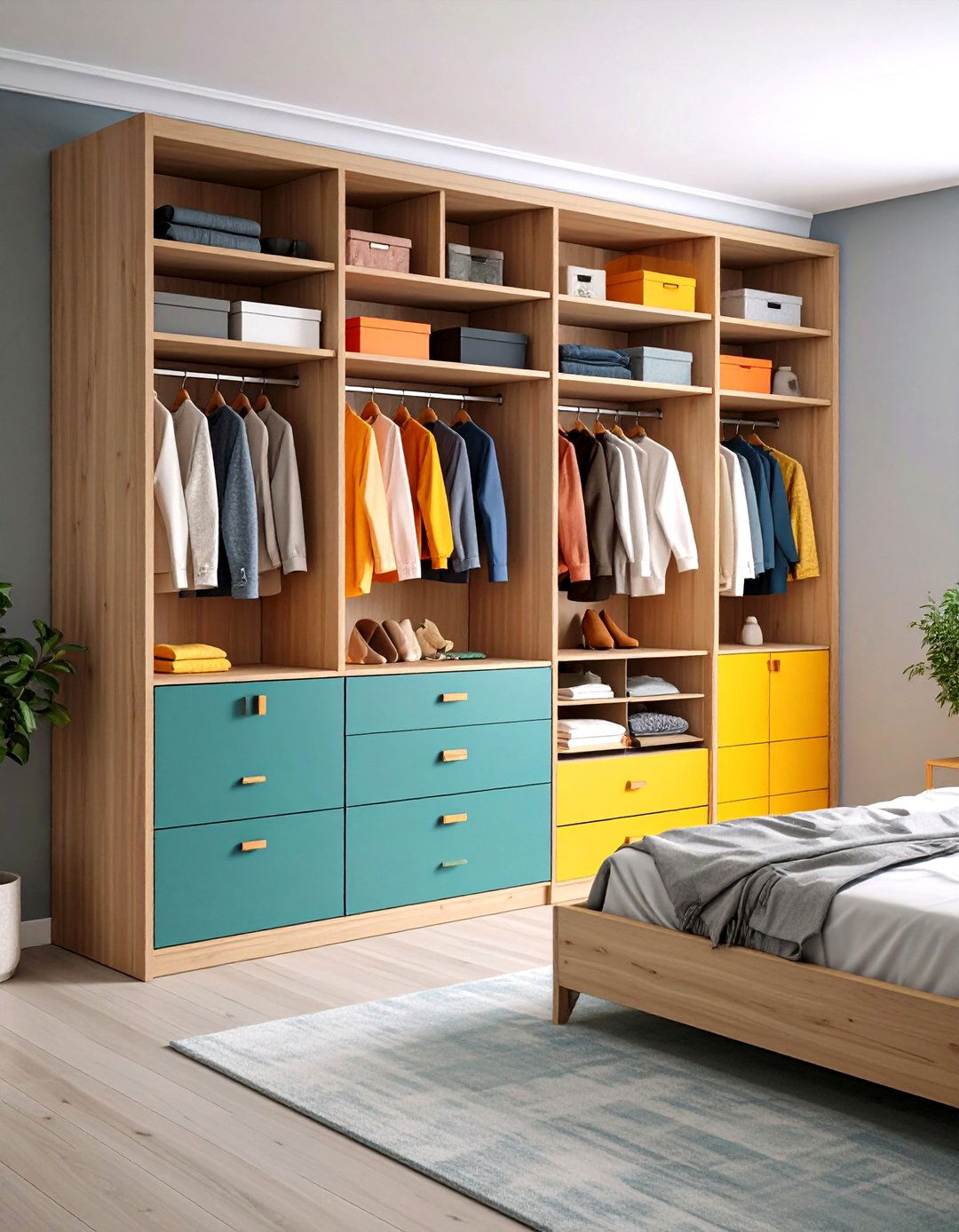 L Shaped Corner Configurations - 24 Built-in Wardrobe Ideas Around a Bed
