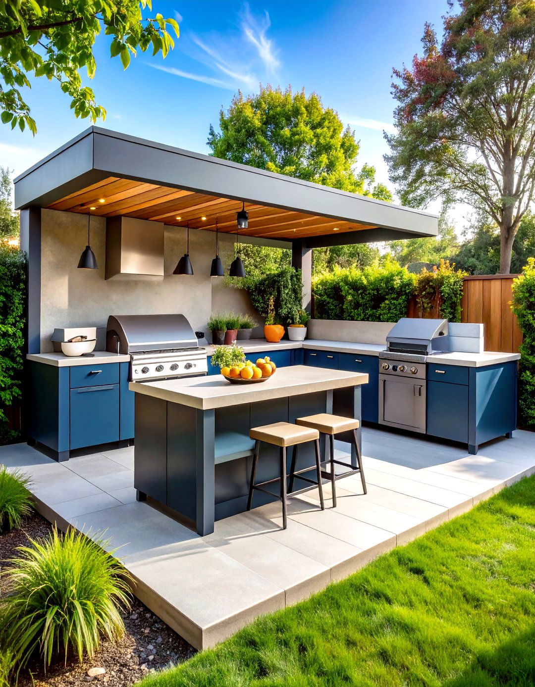 L Shaped Corner Grill Station - 24 Grill Station Ideas