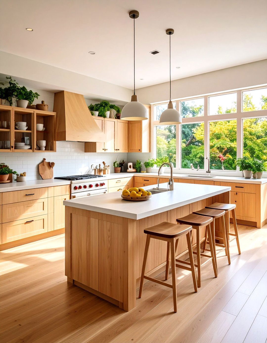 L Shaped Kitchen Configuration - 24 Kitchens With Light Wood Cabinets