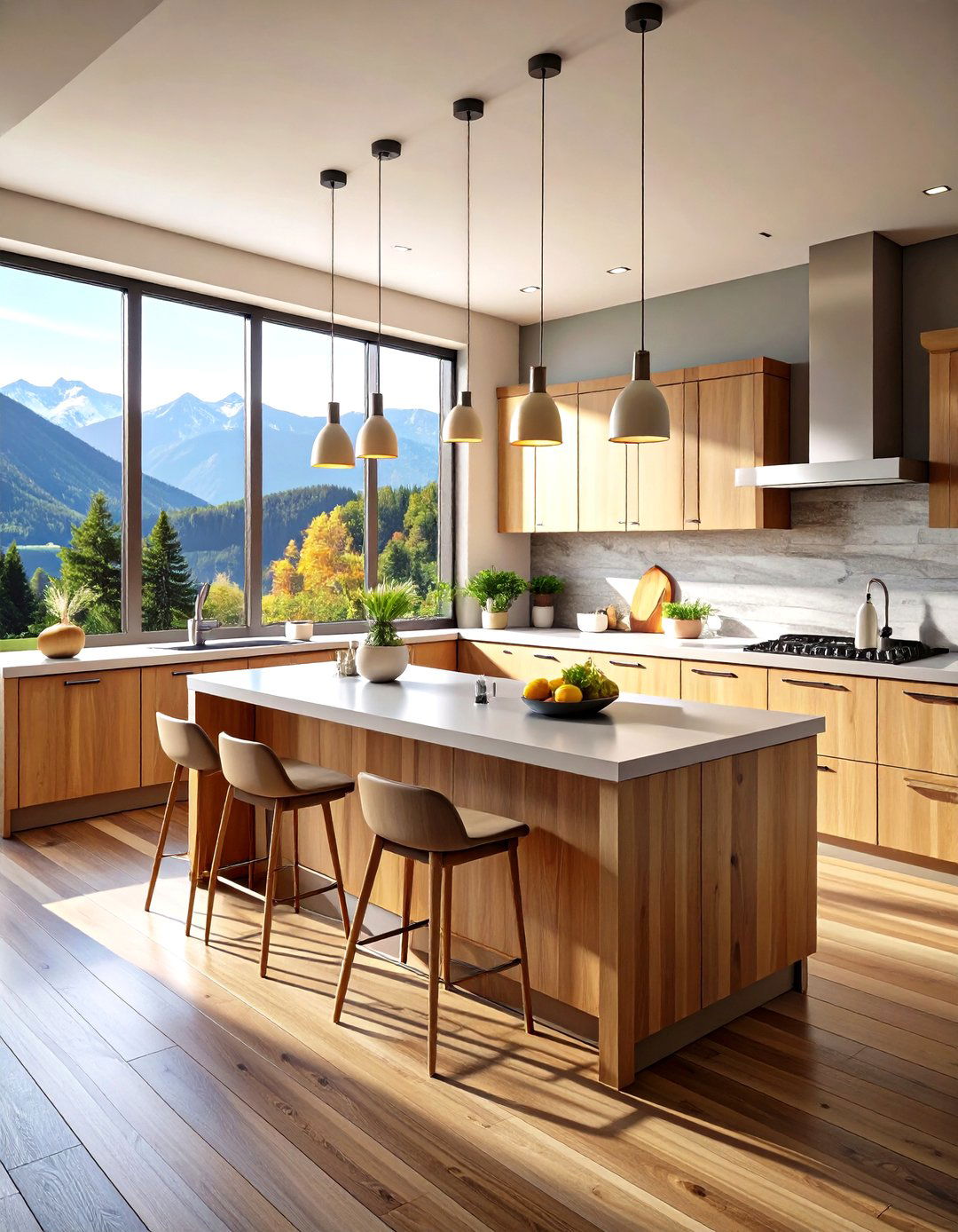 L Shaped Mountain Kitchen - 24 Mountain House Kitchen Ideas