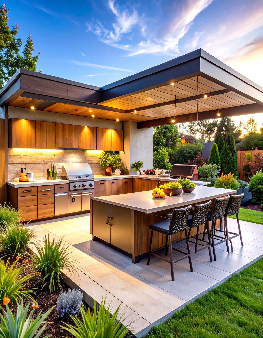 L Shaped Outdoor Kitchen Seasonal Adaptability - 24 L Shaped Outdoor Kitchen Ideas