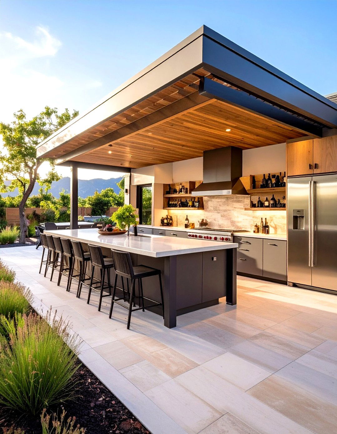 L Shaped Outdoor Kitchen Wine Focus - 24 L Shaped Outdoor Kitchen Ideas