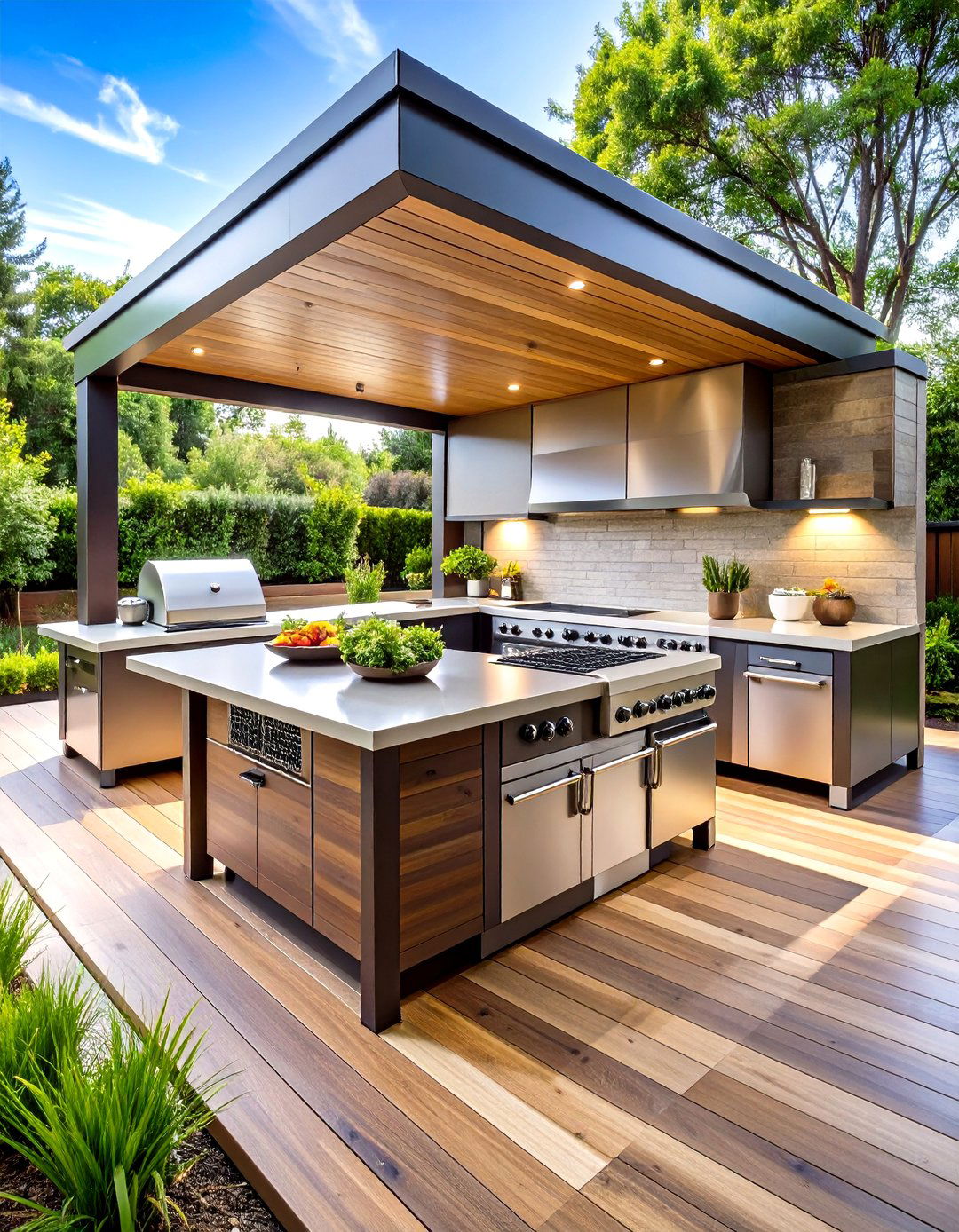 L Shaped Professional Grade Outdoor Kitchen - 24 L Shaped Outdoor Kitchen Ideas