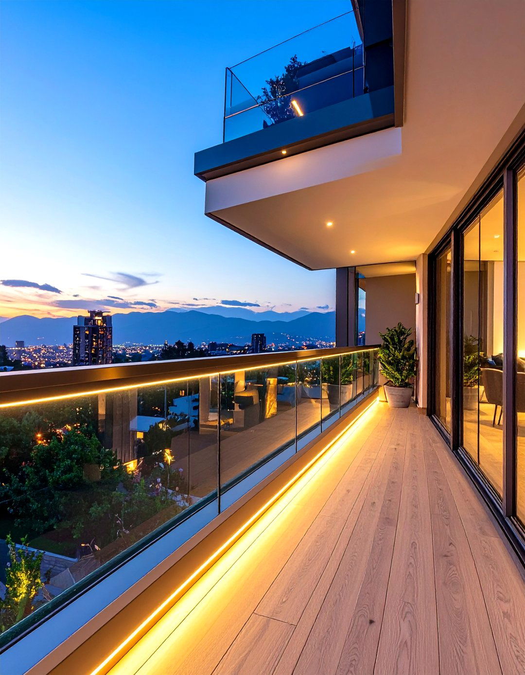 LED Integrated Glass Balcony Railings - 24 Balcony Railing Design Ideas