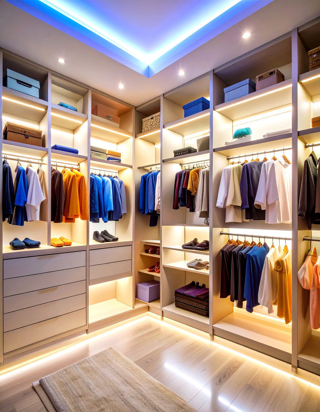 LED Lighting Enhancement - 24 Small Closet Storage Ideas