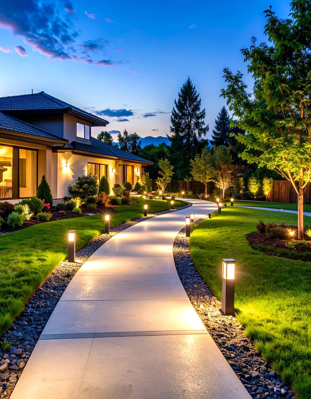 LED Pathway Lighting Systems - 24 Driveway Landscape Ideas