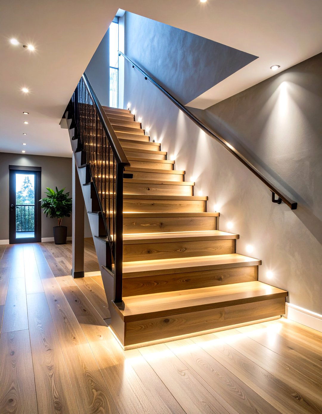 LED Step Lighting Basement Safety Enhancement - 24 Basement Stair Ideas