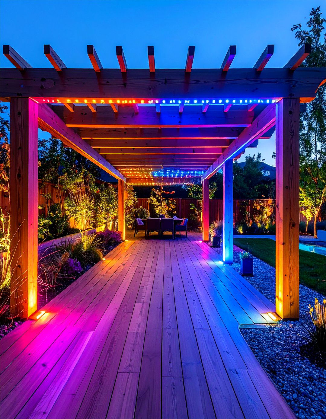 LED Strip Perimeter Lighting - 24 Pergola Lighting Ideas