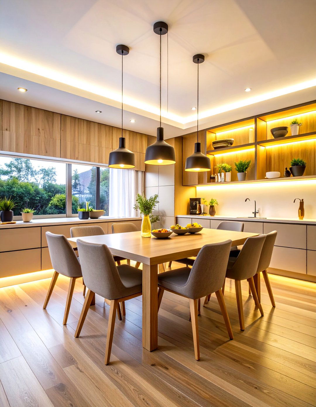 LED Strip Under Cabinet Lighting - 24 Small Dining Room Lighting Ideas