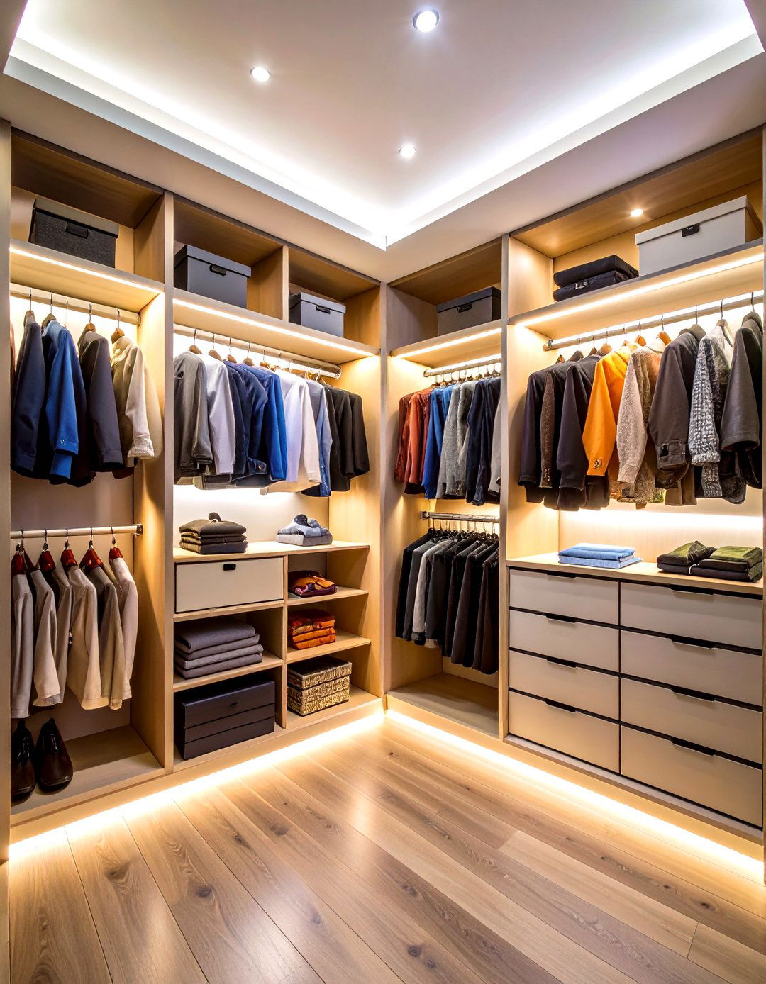 LED Strips in Closet - 24 Small Bedroom Lighting Ideas