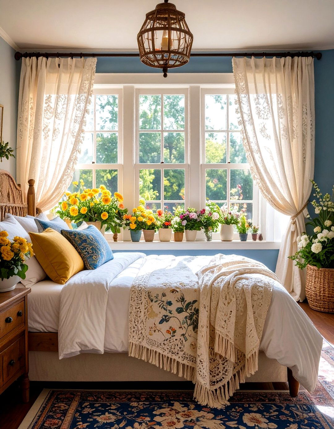 Lace Curtain Window Treatment - 24 Cottagecore Bedroom Ideas