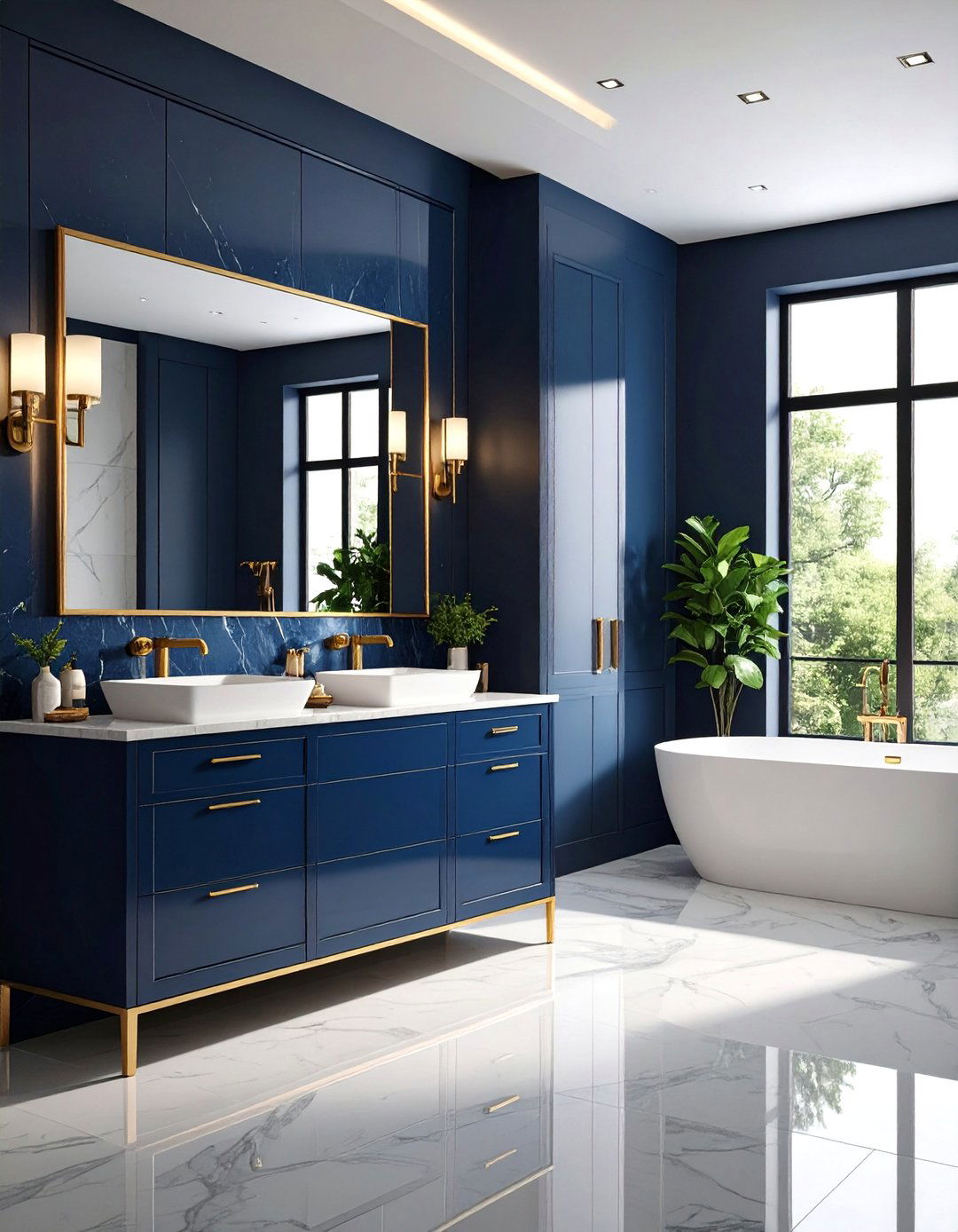 Lacquered Cabinet Finish Treatments - 24 Art Deco Bathroom Ideas