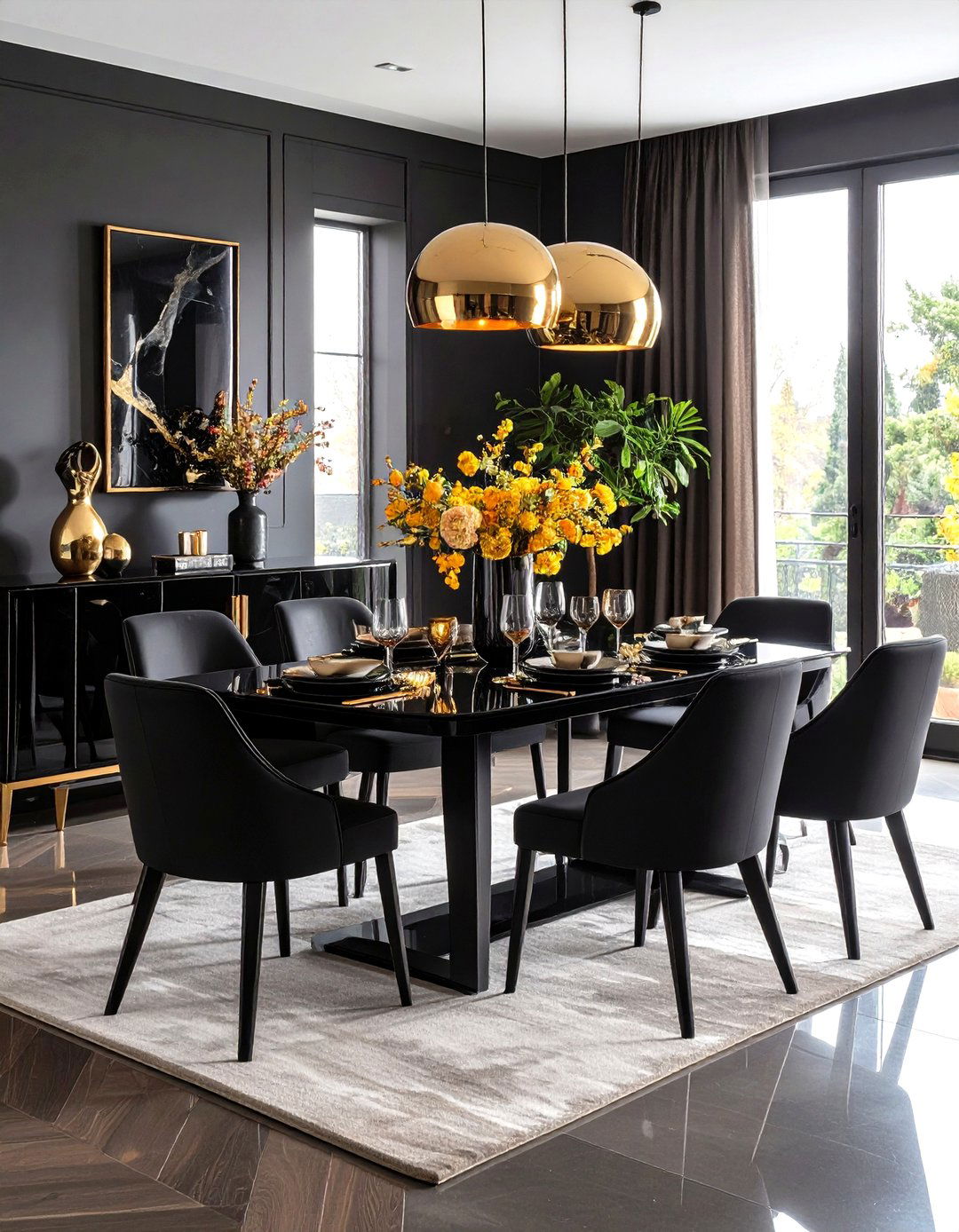 Lacquered Surface Finishes - 24 Glam Dining Room Ideas